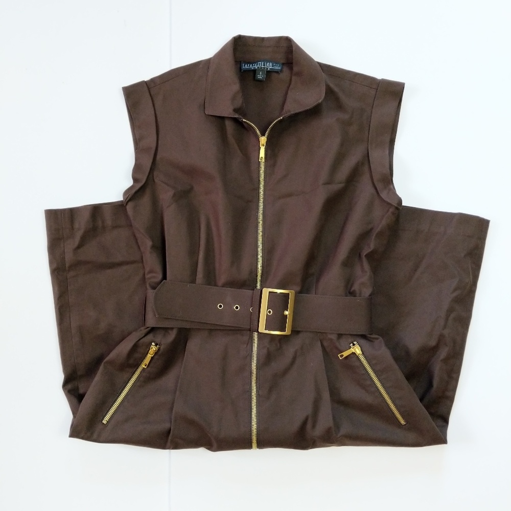 Lafayette 148 full zip belted dress